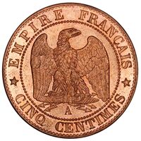 سکه 5 سانتیم ناپلئون سوم