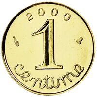 سکه 1 سانتیم طلا جمهوری