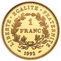 سکه 1 فرانک طلا جمهوری