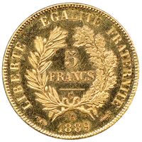 سکه 5 فرانک طلا جمهوری