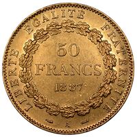 سکه 50 فرانک طلا جمهوری