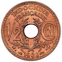 سکه 1/2 سانتیم هندوچین فرانسه