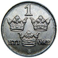 معرفی و مشخصات سکه 1 اوره گوستاف پنجم سوئد