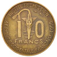 سکه 10 فرانک آفریقای غربی فرانسه