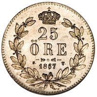 معرفی و مشخصات سکه 25 اوره کارل پانزدهم آدولف