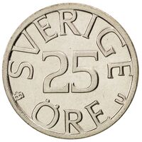 معرفی و مشخصات سکه 25 اوره کارل شانزدهم گوستاف سوئد