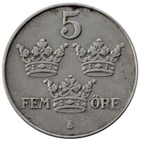معرفی و مشخصات سکه 5 اوره گوستاف پنجم
