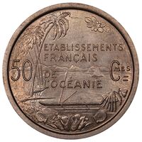 سکه 50 سانتیم اقیانوسیه و پلی نزی فرانسه