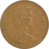 سکه 1 پنی 1973 الیزابت دوم - EF40 - انگلستان