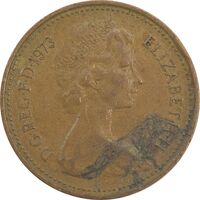 سکه 1 پنی 1973 الیزابت دوم - VF35 - انگلستان