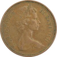 سکه 1 پنی 1975 الیزابت دوم - EF40 - انگلستان