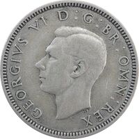 سکه 1 شیلینگ 1938 جرج ششم - تیپ 2 - EF40 - انگلستان