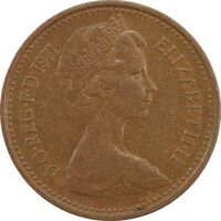 سکه 1/2 پنی 1971 الیزابت دوم - AU50 - انگلستان