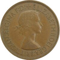 سکه 1 پنی 1953 الیزابت دوم - EF40 - انگلستان