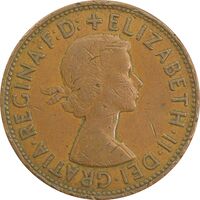 سکه 1 پنی 1962 الیزابت دوم - VF30 - انگلستان
