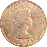سکه 1 پنی 1963 الیزابت دوم - MS63 - انگلستان