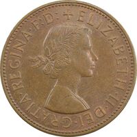 سکه 1 پنی 1964 الیزابت دوم - AU58 - انگلستان