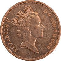 سکه 2 پنس 1988 الیزابت دوم - MS62 - انگلستان