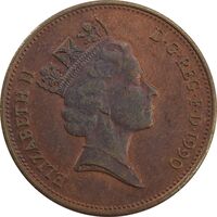 سکه 2 پنس 1990 الیزابت دوم - AU58 - انگلستان