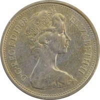 سکه 5 پنس 1968 الیزابت دوم - AU50 - انگلستان