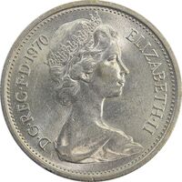 سکه 5 پنس 1970 الیزابت دوم - MS62 - انگلستان