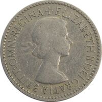 سکه 6 پنس 1953 الیزابت دوم - VF30 - انگلستان