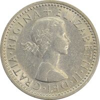 سکه 6 پنس 1963 الیزابت دوم - AU58 - انگلستان
