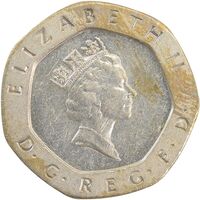 سکه 20 پنس 1987 الیزابت دوم - AU58 - انگلستان
