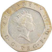 سکه 20 پنس 1987 الیزابت دوم - AU55 - انگلستان