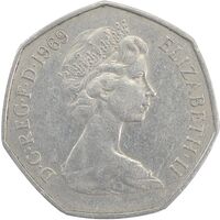 سکه 50 پنس 1969 الیزابت دوم - EF45 - انگلستان