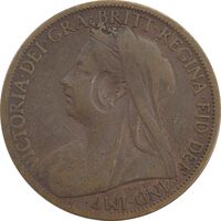 سکه 1 پنی 1901 ویکتوریا - VF25 - انگلستان