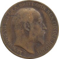 سکه 1 پنی 1910 ادوارد هفتم - F15 - انگلستان
