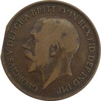 سکه 1 پنی 1917 جرج پنجم (پولک ناقص) - VF20 - انگلستان
