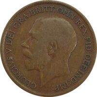 سکه 1 پنی 1920 جرج پنجم - VF20 - انگلستان