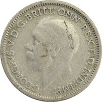 سکه 6 پنس 1929 جرج پنجم - VF30 - انگلستان
