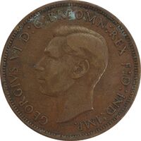 سکه 1 پنی 1939 جرج ششم - VF35 - انگلستان