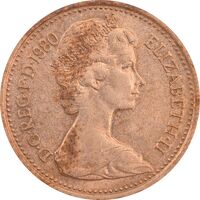 سکه 1 پنی 1980 الیزابت دوم - AU55 - انگلستان