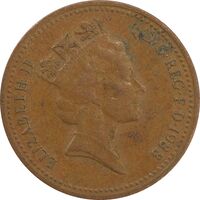 سکه 1 پنی 1988 الیزابت دوم - EF40 - انگلستان