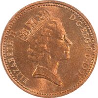 سکه 1 پنی 1991 الیزابت دوم - MS62 - انگلستان