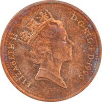 سکه 1 پنی 1996 الیزابت دوم - AU55 - انگلستان
