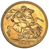 معرفی و مشخصات سکه 1 ساورین طلا ادوارد هفتم