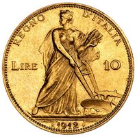سکه 10 لیره طلا ویکتور امانوئل سوم