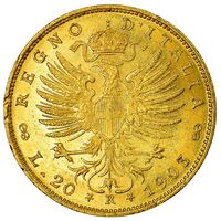 سکه 20 لیره طلا ویکتور امانوئل سوم