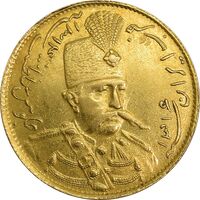 سکه طلا 1 تومان 1316 تصویری - AU58 - مظفرالدین شاه