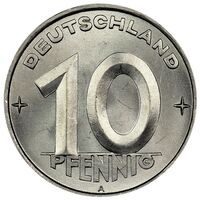 سکه 10 فینیگ جمهوری دموکراتیک آلمان
