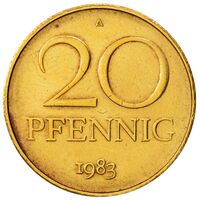 سکه 20 فینیگ جمهوری دموکراتیک آلمان