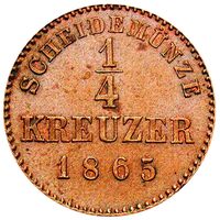 سکه 1/4 کروزر کارل یکم از ورتمبرگ
