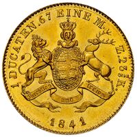 سکه 1 دوکات طلا ویلهلم یکم از ورتمبرگ