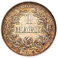 سکه 1 مارک ویلهلم یکم از امپراتوری آلمان