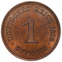 سکه 1 فینیگ ویلهلم یکم از امپراتوری آلمان